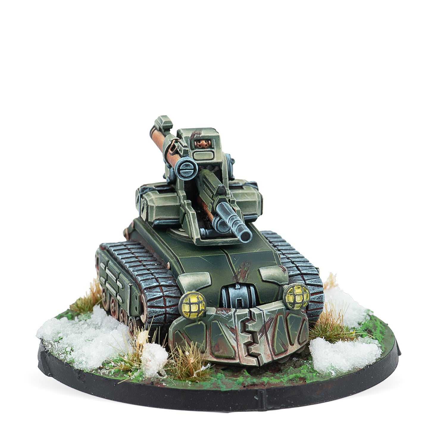 Toy tank model on a white background