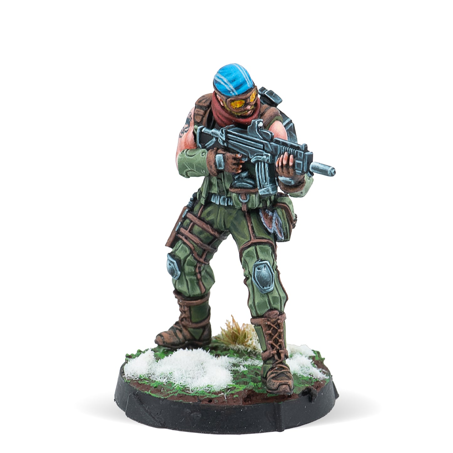 konductor holding rifle