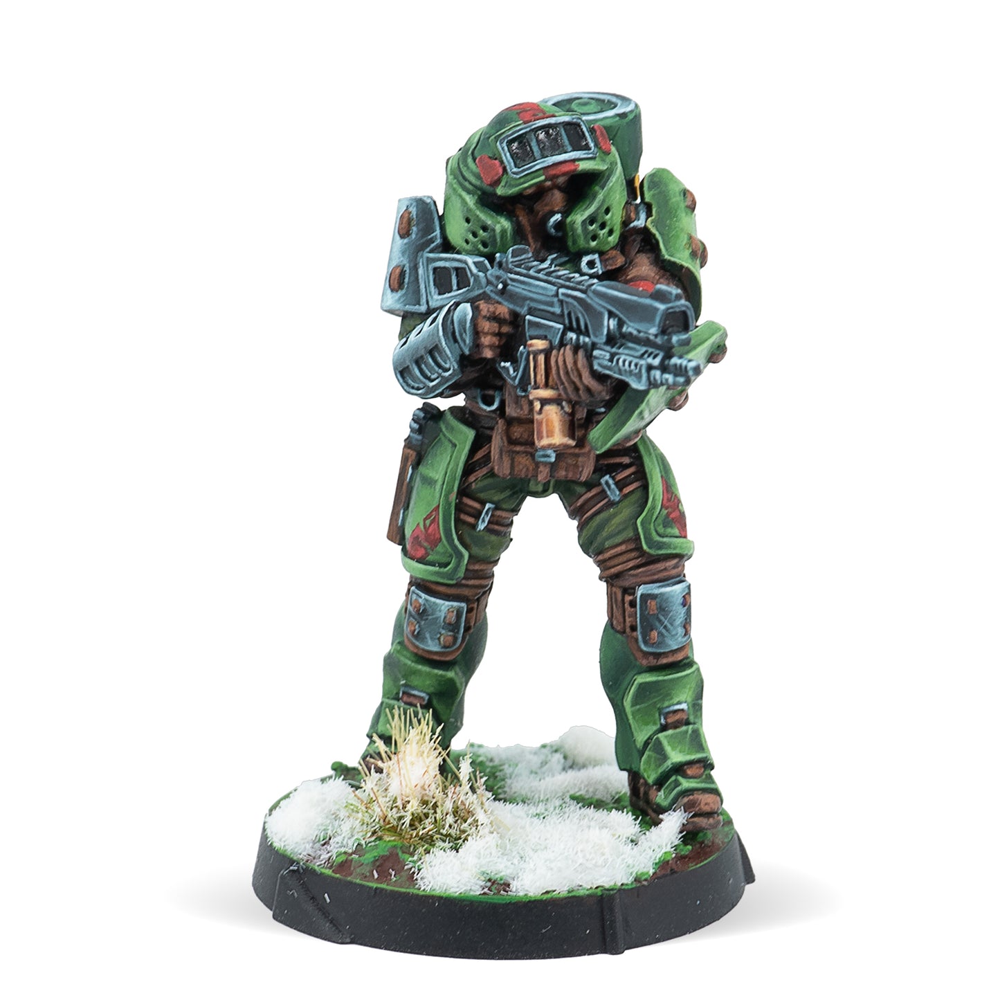 barsuk holding rifle in heavy armor