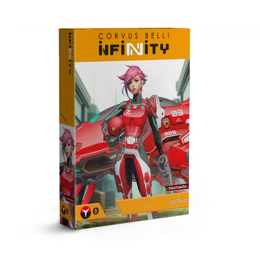 Box for Corvus Belli Infinity game featuring a character in futuristic armor.