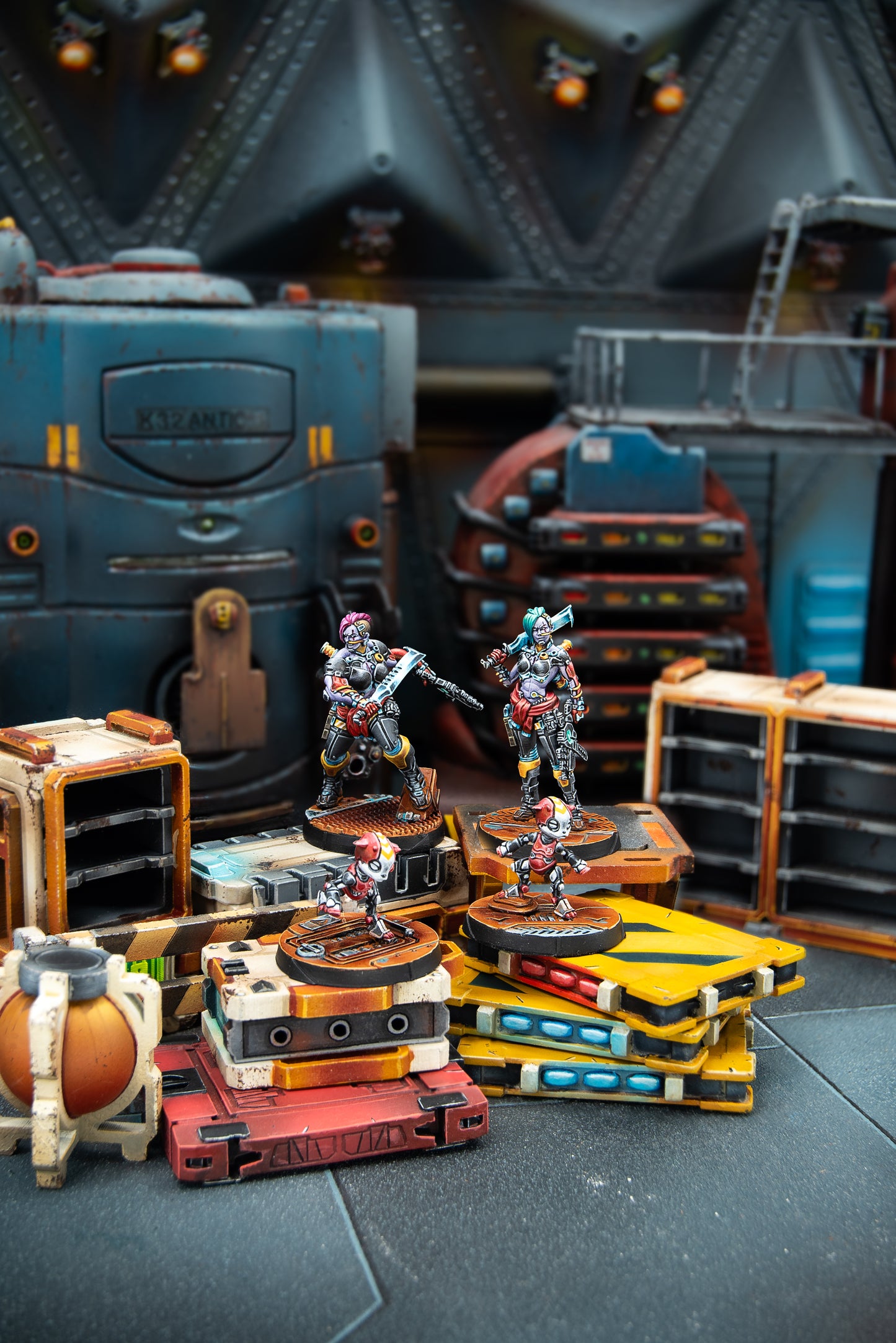 Toy soldiers and vehicles in a detailed miniature setting