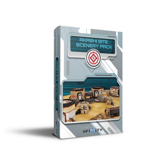 Box for 'Akashi Site Scenery Pack' with a futuristic design on a white background