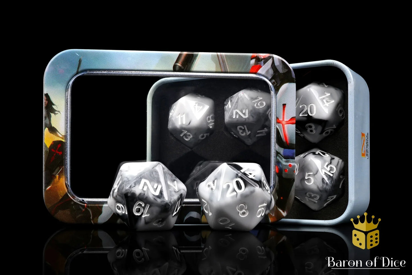 INFINITY: N4, MARBLED WHITE, DICE SET