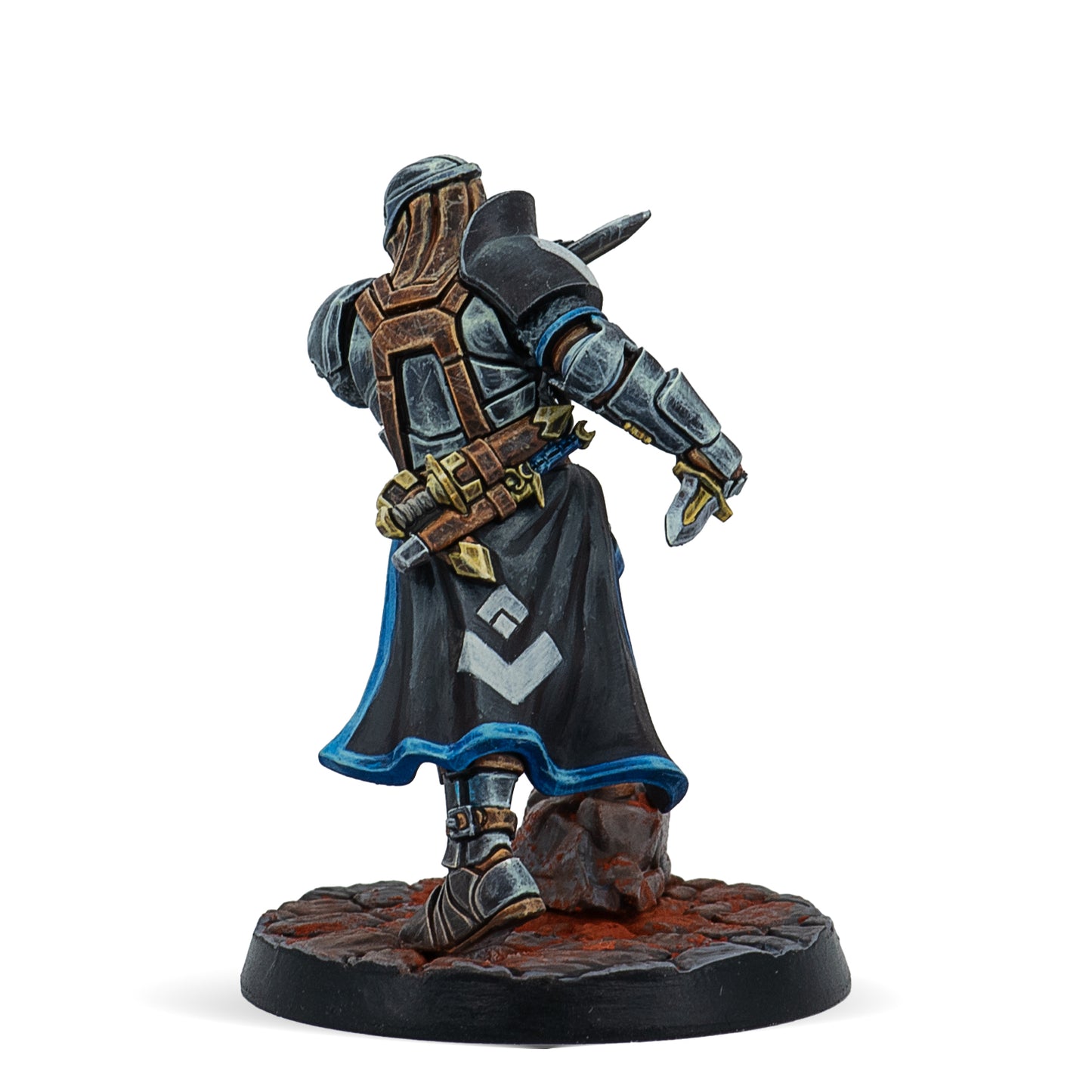 Fantasy figurine in armor on a white background