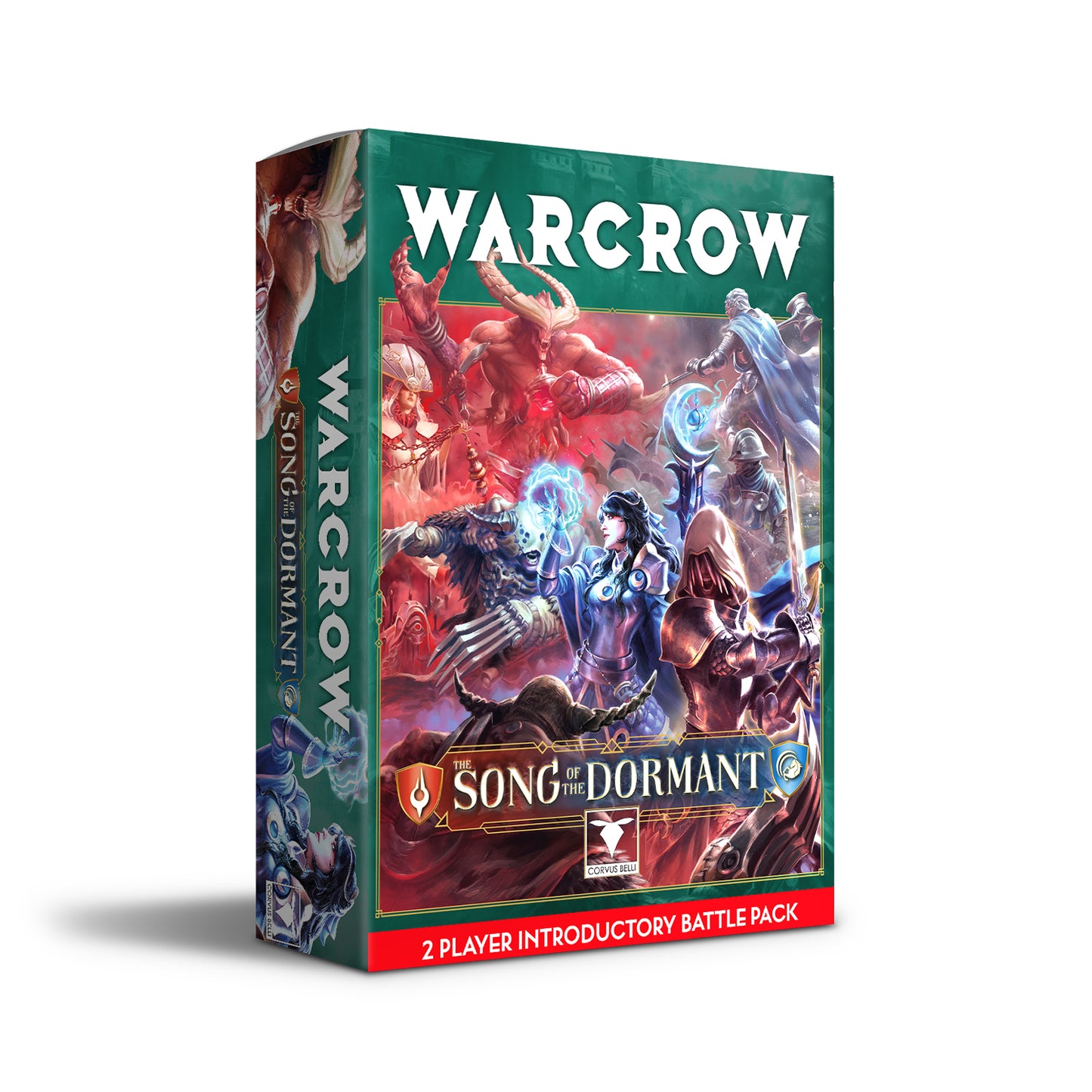 Warcrow game box with characters on a white background