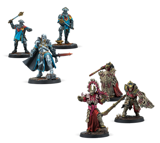 Collection of detailed miniature figurines on a white background