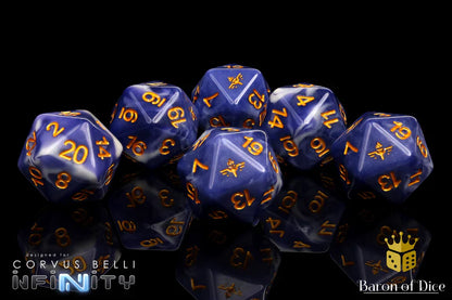 purple and gold dice for the torchlight sectorial