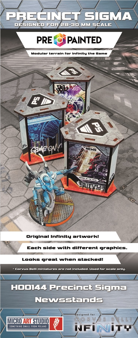 Precinct Sigma Newsstands (3) PREPAINTED (grey)