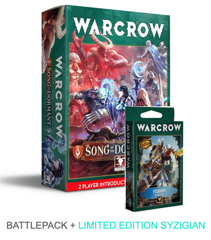 Warcrow game box with 'The Song of the Dormant' and 'Fellow' expansions on a white background