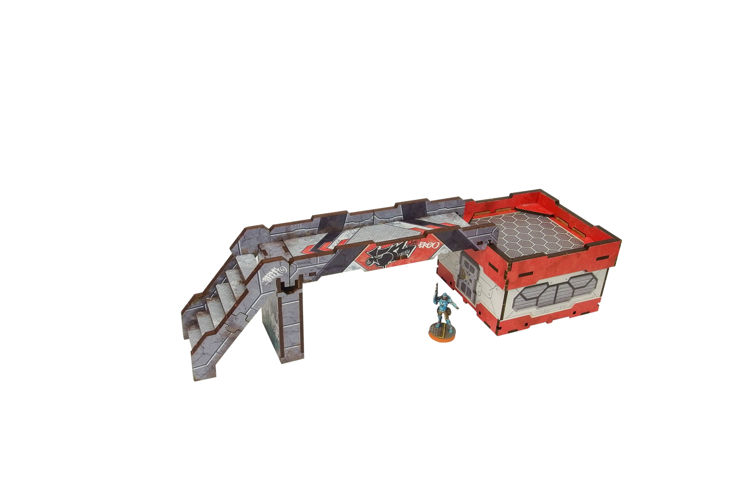 Precinct Sigma Bridges & Stairs (3) PREPAINTED (grey)