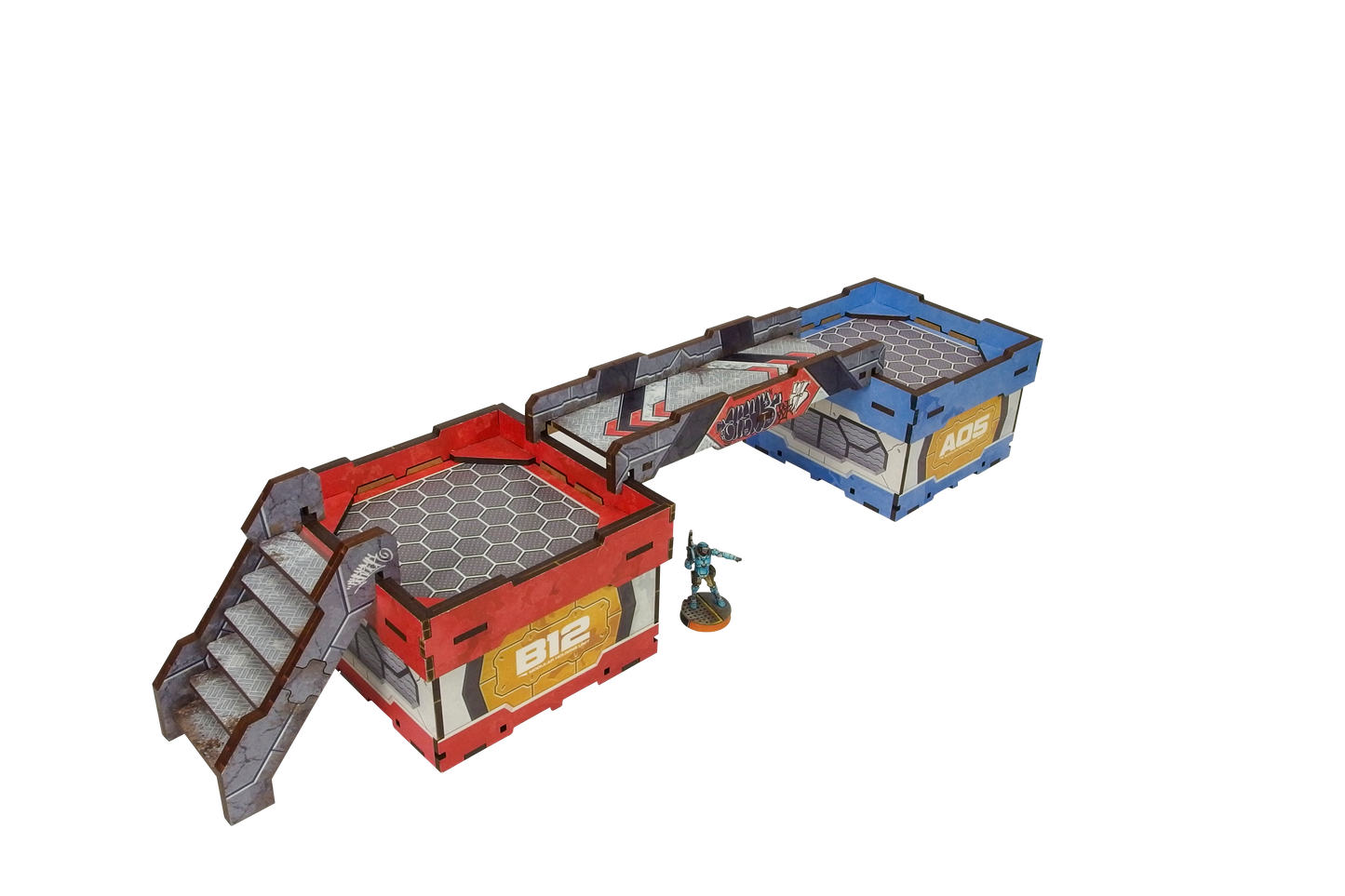 Precinct Sigma Bridges & Stairs (3) PREPAINTED (grey)