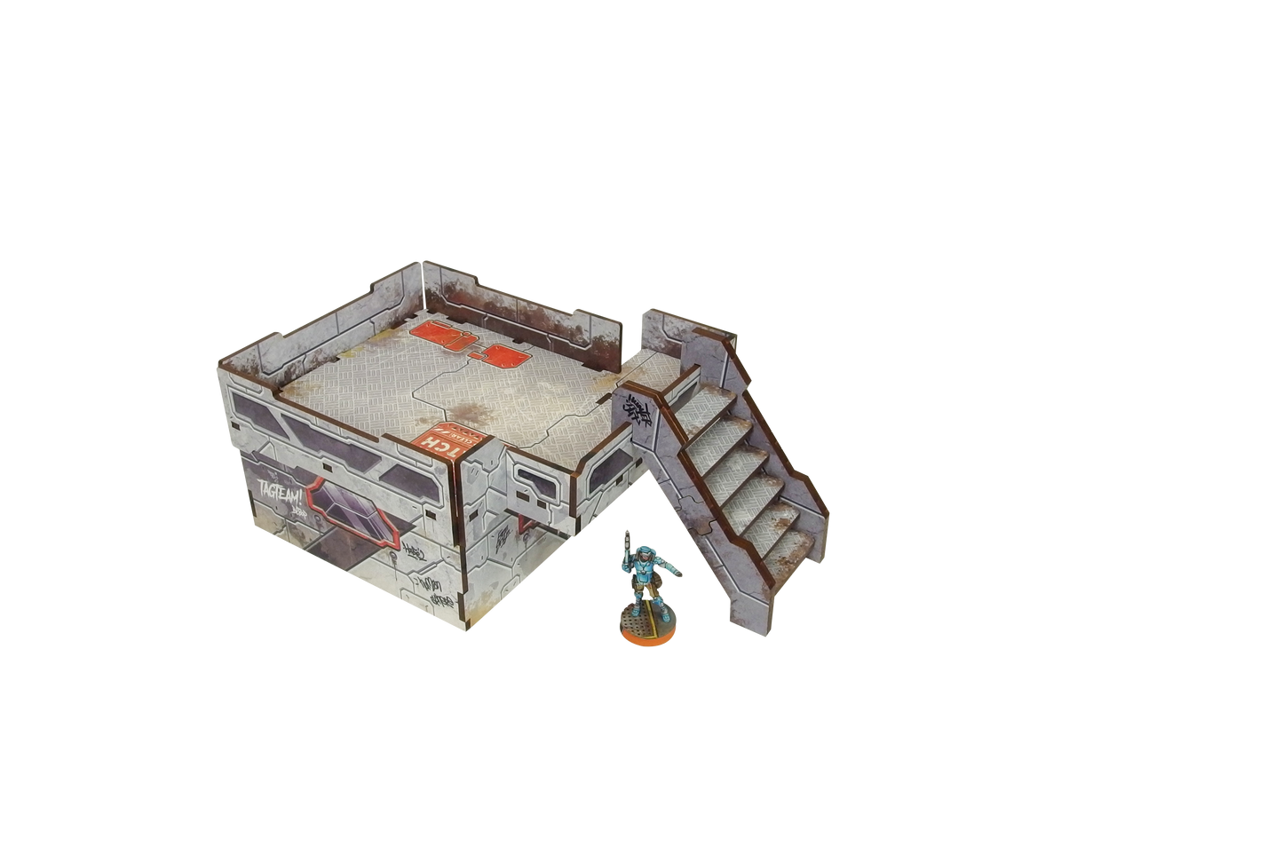 Precinct Sigma Bridges & Stairs (3) PREPAINTED (grey)