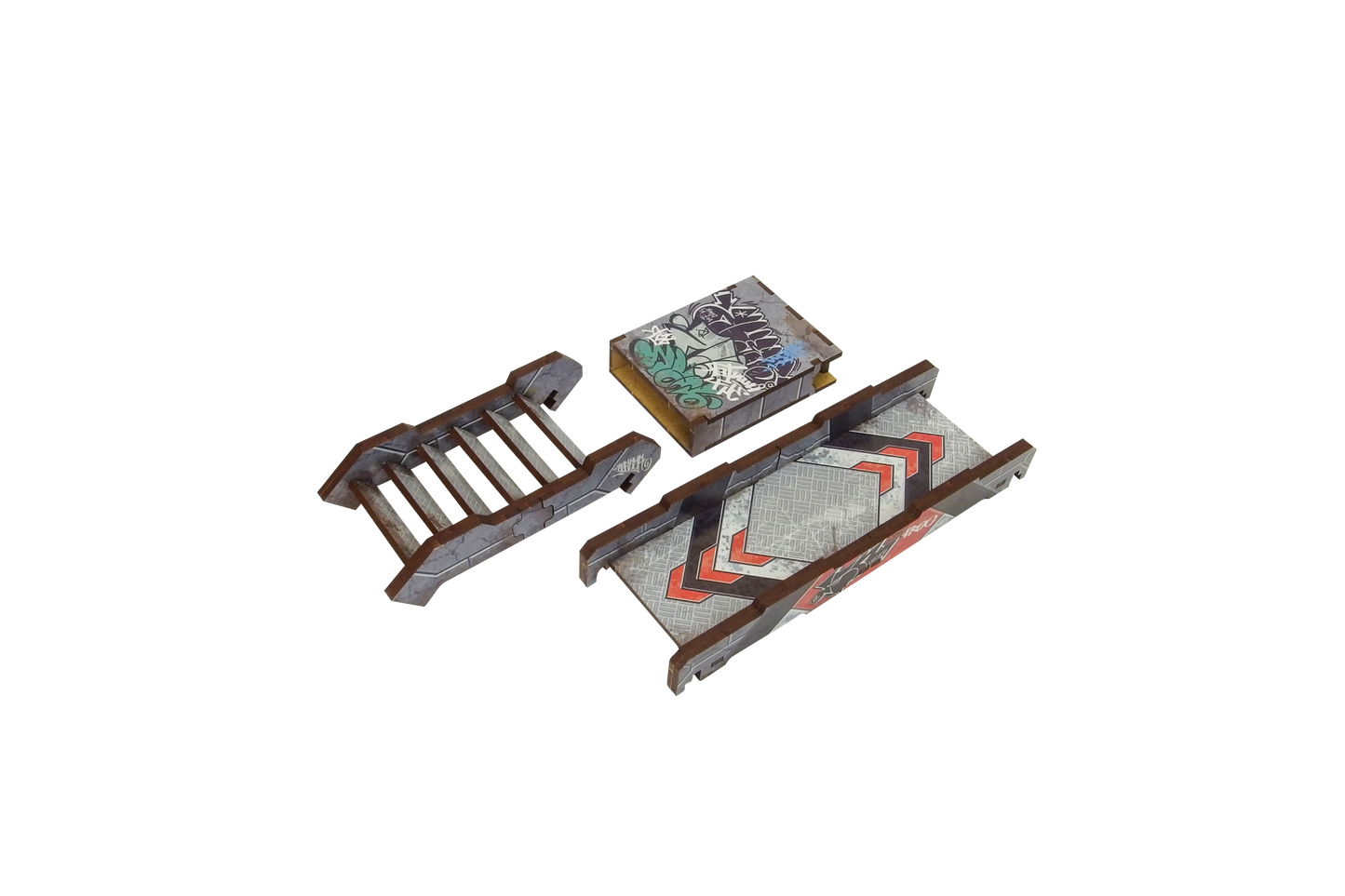 Precinct Sigma Bridges & Stairs (3) PREPAINTED (grey)