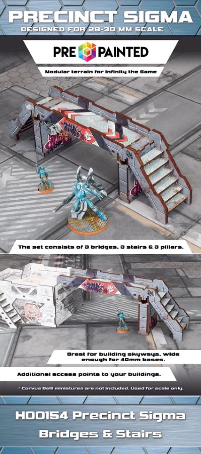 Precinct Sigma Bridges & Stairs (3) PREPAINTED (grey)
