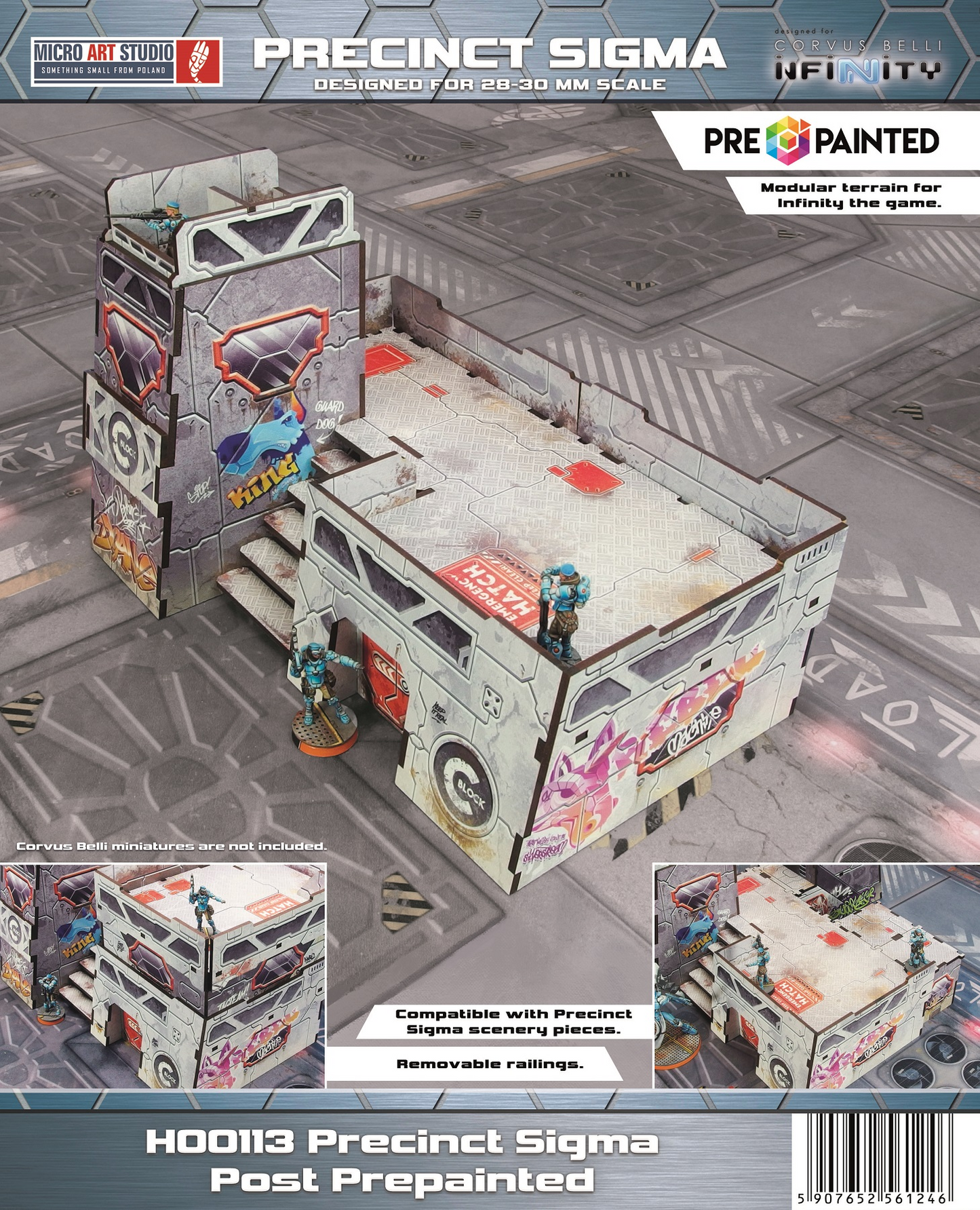 Precinct Sigma Post (1) PREPAINTED (grey)