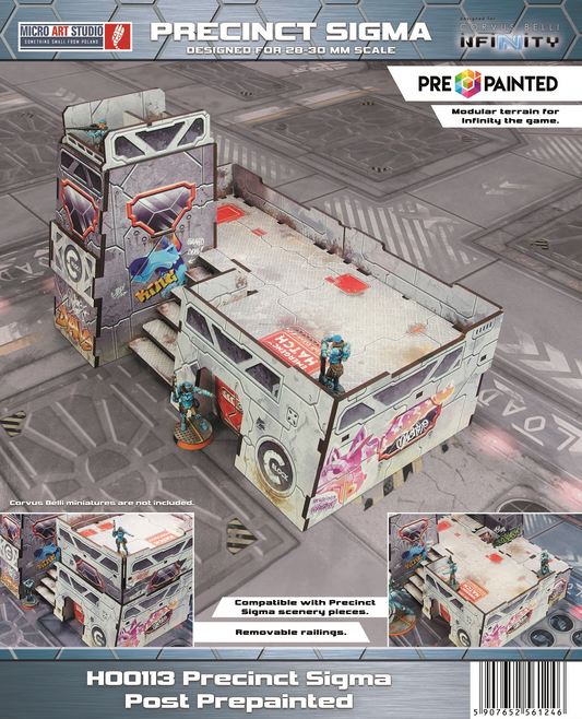 Precinct Sigma Post (1) PREPAINTED (grey)