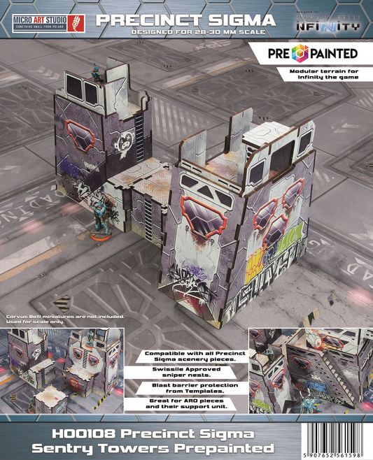 Precinct Sigma Sentry Towers (2) PREPAINTED (grey)