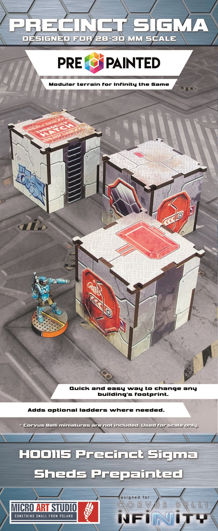 Precinct Sigma Sheds (3) PREPAINTED (grey)