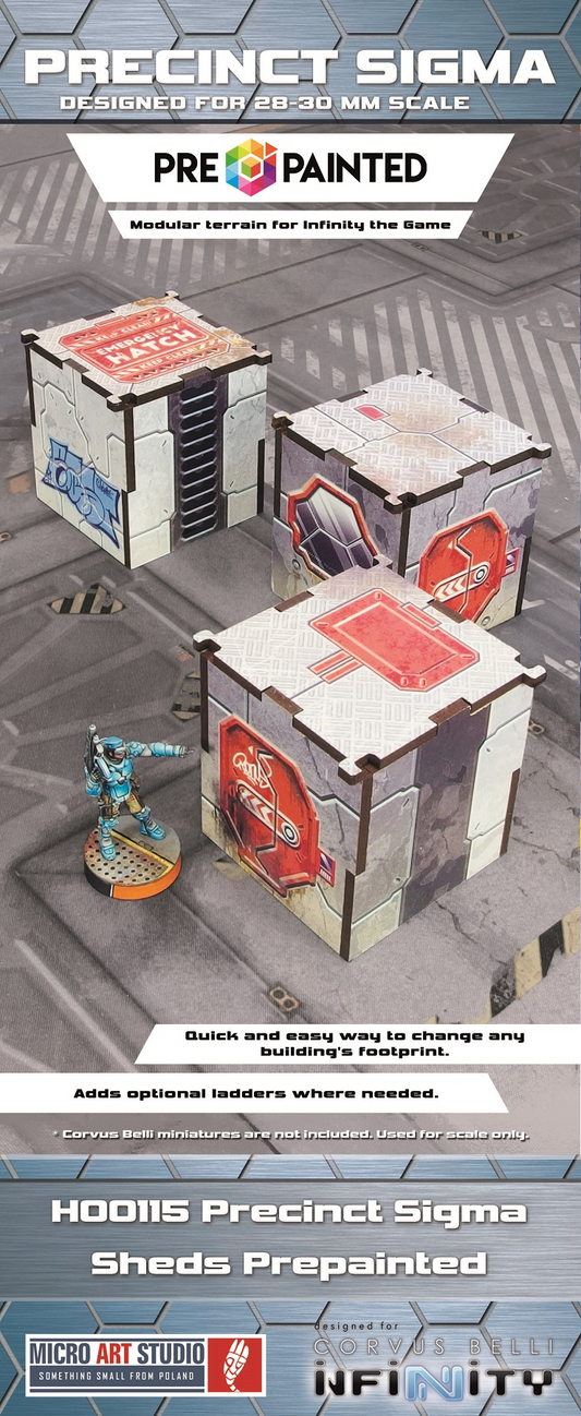 Precinct Sigma Sheds (3) PREPAINTED (grey)